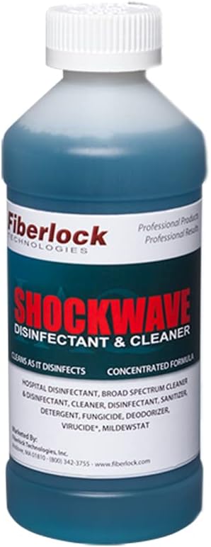 Fiberlock ShockWave Disinfectant Cleaner Concentrate, 10 oz., Hospital-Grade by Fiberlock