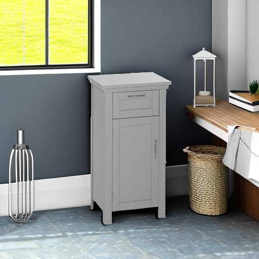 RiverRidge 06-076 Home Somerset Collection Single Door Floor Cabinet, Gray, N...