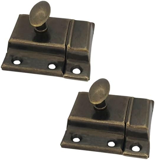 QCAA Oval Turn Cabinet Latch, for Cupboard & Other Furniture, Antique Brass by QCAAHardware