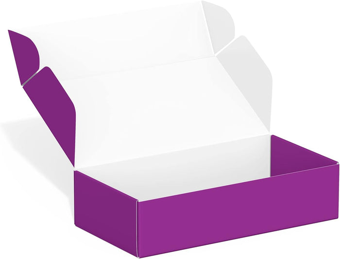50 Pack 4"x8"x2" Shipping Boxes, Corrugated Cardboard Small Box Mailer, Shipping Boxes for Small Business for Gift Packing- TONESPAC (4"x8"x2", Purple)