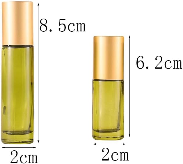 10 Pack Glass Roller Bottles for Essential Oils, 5ml Green Roll On Bottles - Image 3