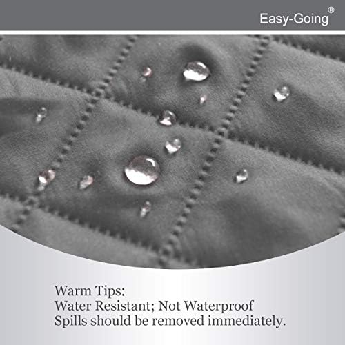 Easy-Going Reversible Couch Cover for 3 Cushion Couch Sofa Cover for Dogs Water Resistant Furniture Protector Cover with Foam Sticks Elastic Straps for Pet Cat (Sofa, Gray/Light Gray)