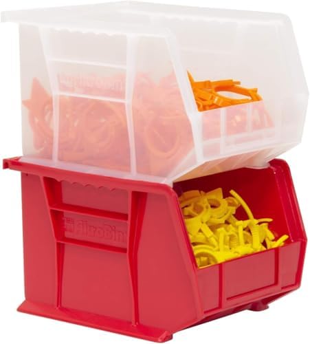 Akro-Mils 30239 AkroBins Plastic Storage Bins, 11"x8"x7", Clea...