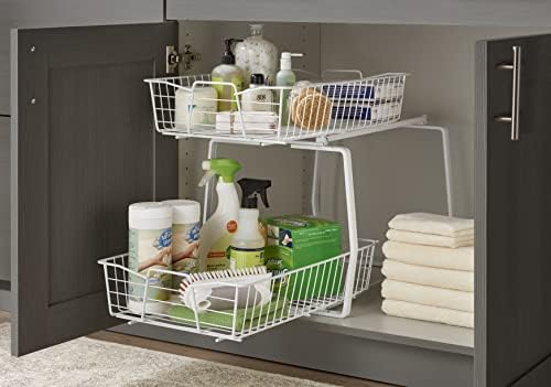 ClosetMaid 14 in. Pull Out Cabinet Organizer, 2 Tier, Heavy Duty, Slide Out P...