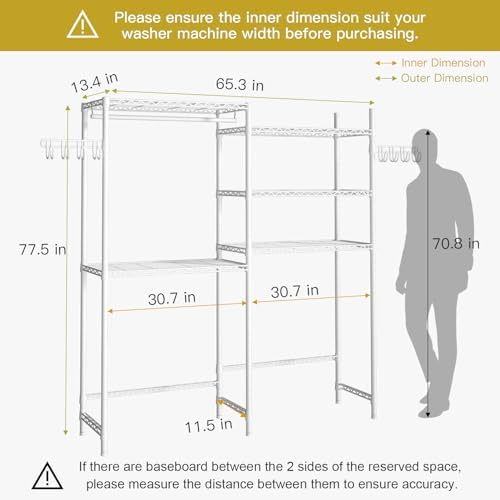 Ulif U6 Clothes Drying Rack, 5-Tier Over Washer and Dryer Shelves