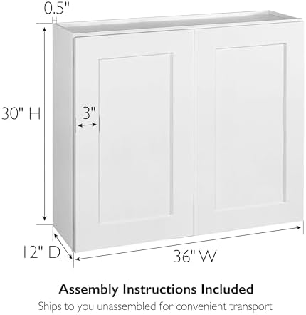 Design House Brookings Kitchen Wall Cabinet, 36", White
