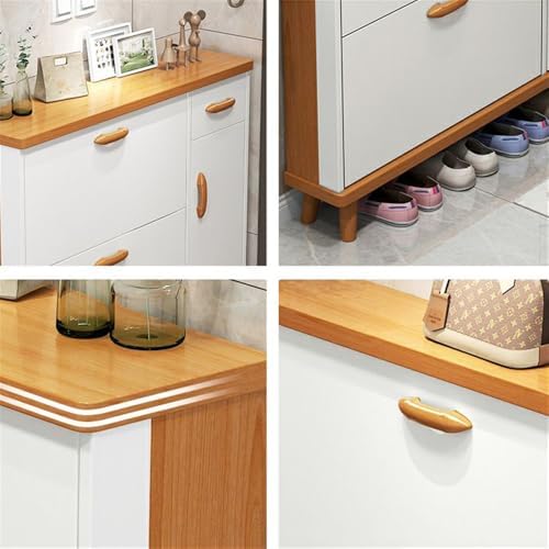 Shoe Storage Cabinet with Large Storage Drawer&Cabinet Space Solid Wood M...