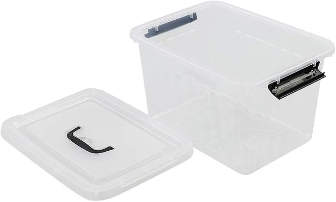10 L Clear Plastic Latching Box, Plastic Storage Bin - Image 4