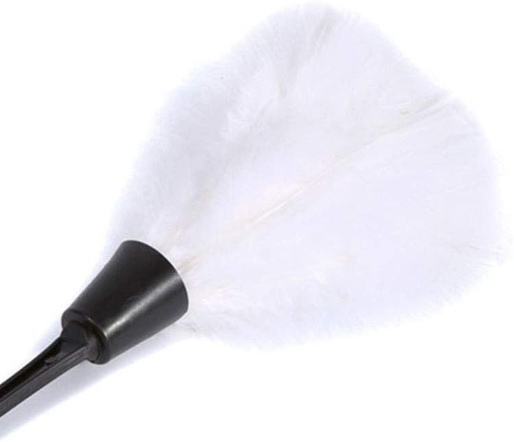1pc Fashion Turkey Feather Duster with Black Reusable Plastic Handle Cleaning Tool white 35cm Professional