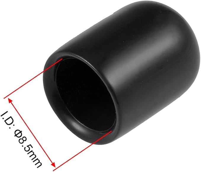 uxcell 20pcs Rubber End Caps 8.5mm ID Vinyl Round Tube Bolt Cap Cover Thread - Image 3