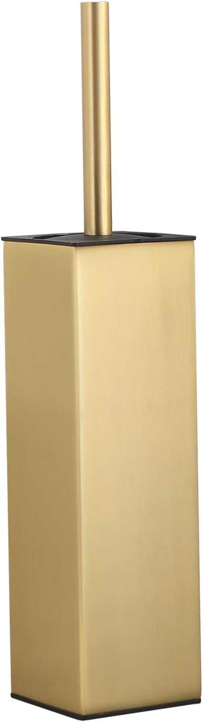 BGL Standing Toilet Brush and Holder Brushed Gold Aluminium Toilet Bowl Cleaner by BGL