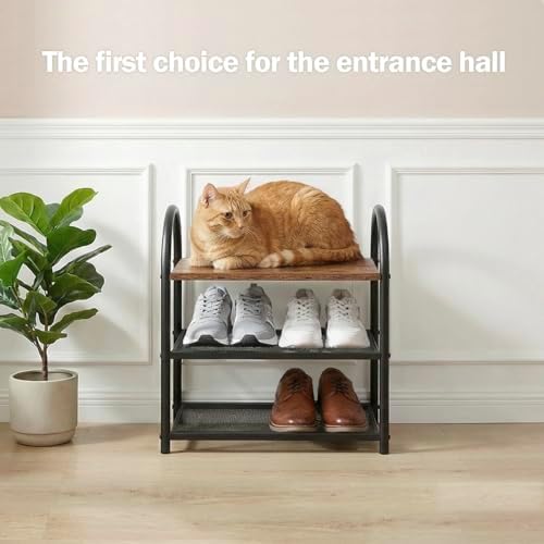 3-Tier Small Narrow Shoe Rack for Entryway, Closet & Small Spaces