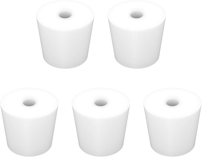 Labasics 5-Pack 6# Single-Hole Silicone Stoppers, Durable and Reusable Silicone by Labasics