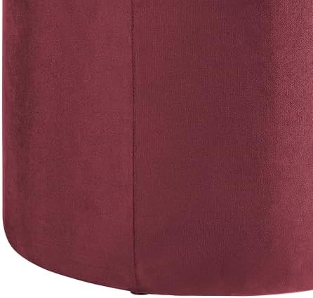 Studio Living® 19” Wentworth Ottoman Round Soft Velvet Bench, Stationary Otto...