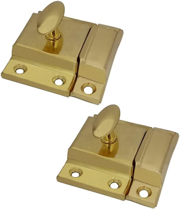 QCAA Oval Turn Cabinet Latch, for Cupboard & Other Furniture, Brass Plated by QCAAHardware