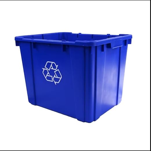 14 Gallon Blue Indoor or Outdoor Recycling Bin Stackable Made in The USA from by Unknown
