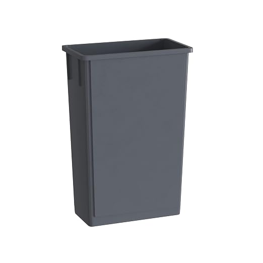 23 Gallon Gray Slim Jim Trash Can by Krollen+Industrial