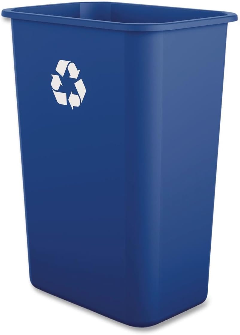 Boardwalk Recycling Container, 10 gal, Blue, Polypropylene | Made In The USA; Flexible Yet Durable Plastic Construction Designed to Withstand Everyday Use; Model BWK41QTRECYCLEB