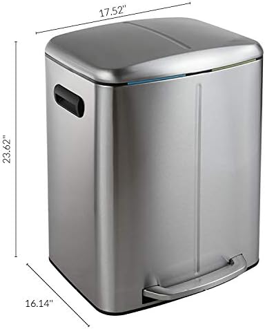 happimess HPM1005A Marco Rectangular 10.5-Gallon Double Bucket Trash Can - Image 6
