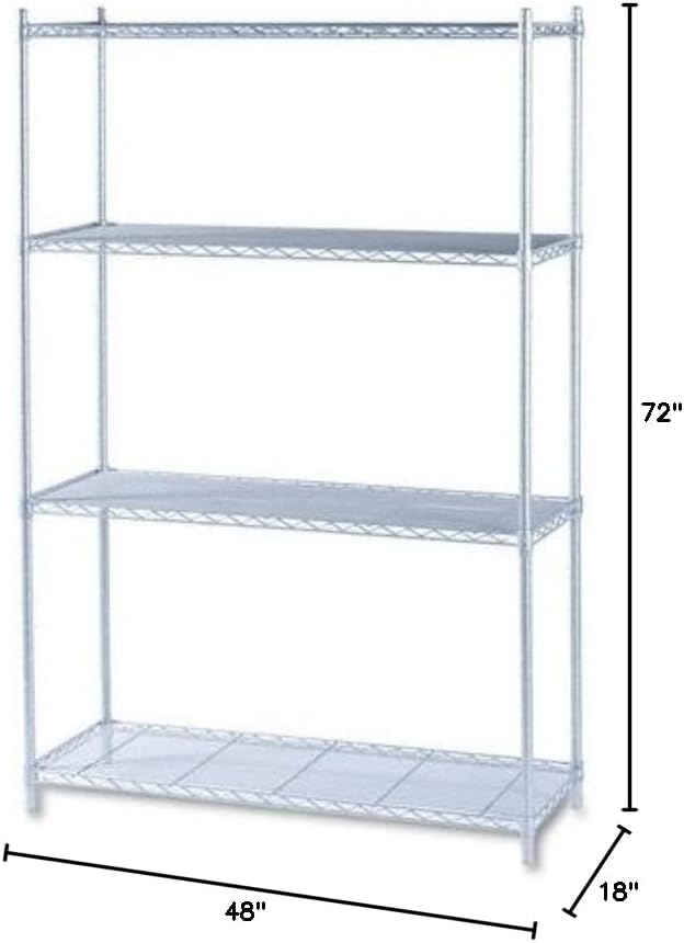 Safco Products Industrial Wire Shelving Starter Unit 48" W x 18" D ...