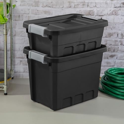 Sterilite Stacker Tote with Latching Lids for Garage, 4 Gallon, 24-Pack