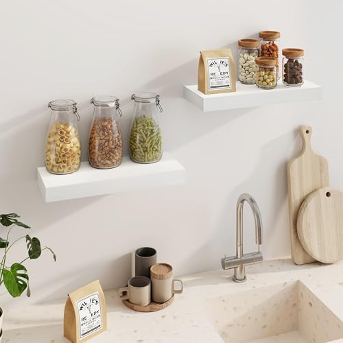 Fun Memories Floating Shelves for Wall, 20Inch Floating Shelves Set of 2, Han...