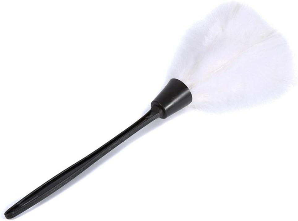 1pc Fashion Turkey Feather Duster with Black Reusable Plastic Handle Cleaning Tool white 35cm Professional