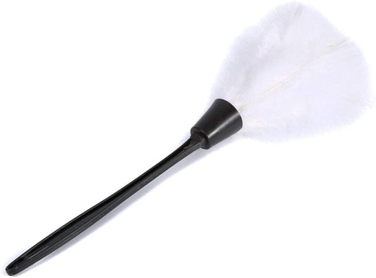 1pc Fashion Turkey Feather Duster with Black Reusable Plastic Handle Cleaning Tool white 35cm Professional