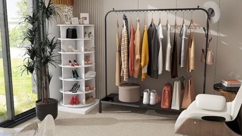 Rotating Shoe Rack, 6-Tier 360° Open-Shelf Shoe Organizer Tower, Freestanding...