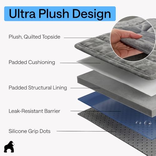 GORILLA GRIP Slip and Leak Resistant Plush Quilted Oversized Sofa Cushion Cover Blanket, Soft Couch Covers for Sofa Dogs, Machine Washable Furniture Protector Pet Friendly Couches, Gray, 78x28 Inches