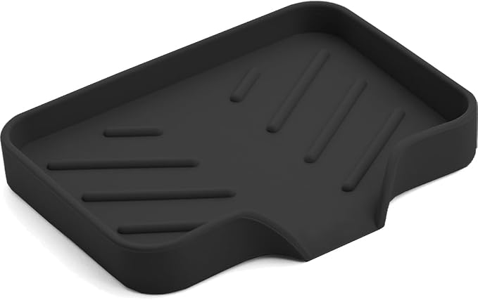 Sponge Holder with Drain Spout, Silicone Sponge Tray by Metopets