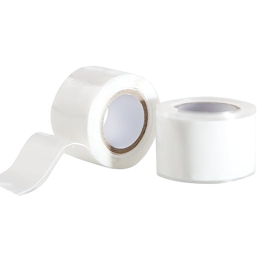 Self Fusing Silicone Tape 2 Rolls 1 in x 5' White Waterproof Rubber Leak Proof by PackYard