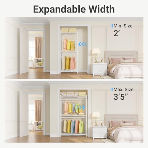 VIPEK X1 Expandable Clothes Rack Heavy Duty Adjustable Closet System White