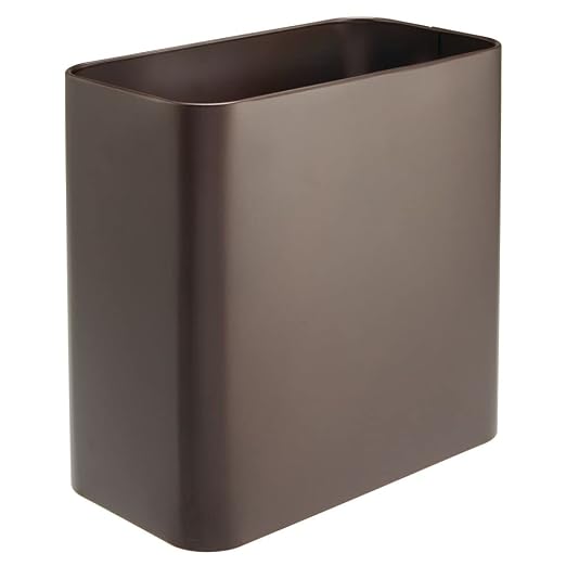 mDesign Small Metal 2.4 Gallon/9 Liter Trash Can Wastebasket Garbage Bin - Image 5