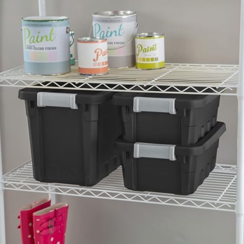 Sterilite Stacker Tote with Latching Lids for Garage, 7.5 Gallon, 24-Pack