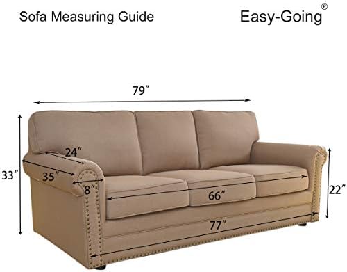 Easy-Going Reversible Couch Cover for 3 Cushion Couch Sofa Cover for Dogs Water Resistant Furniture Protector Cover with Foam Sticks Elastic Straps for Pet Cat (Sofa, Gray/Light Gray)