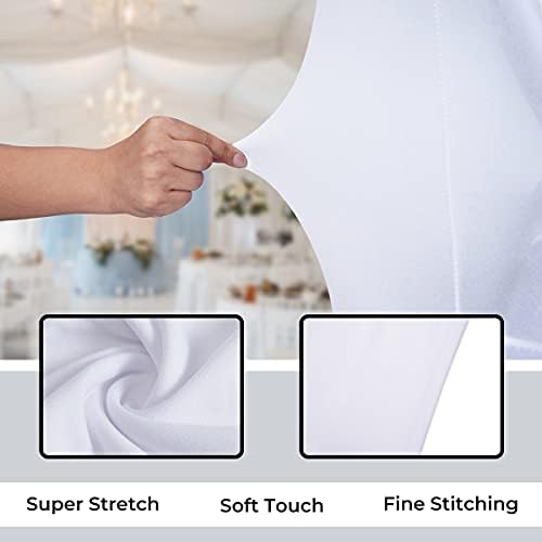 Babenest Spandex Folding Chair Covers - 30PCS Upgraded Universal Stretch Washable Fitted Chair Slipcovers Protector for Wedding, Holidays, Banquet, Party, Easter Celebration (White)