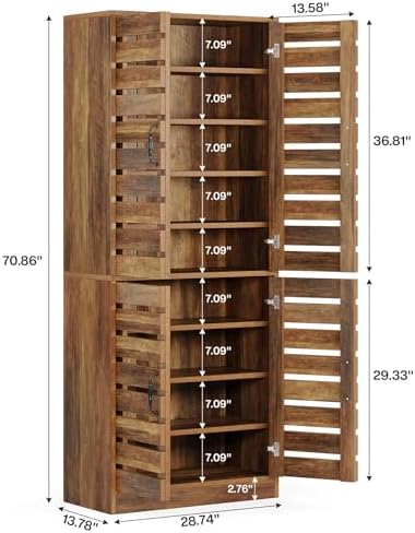 Tribesigns 71" Tall Shoe Cabinet with Doors