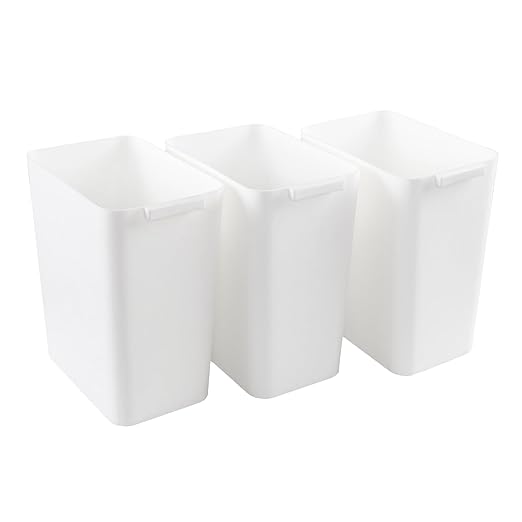 3-Pack 4.5 Gallon Plastic Rectangular Wastebasket by Lasbily
