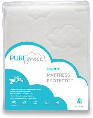 PUREgrace Tencel Mattress Protector – Waterproof, Noiseless Cover, Soft and by PUREgrace