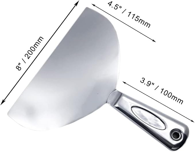 Flex All Stainless Steel Joint Knife Putty Scraper, 8-Inch Professional Grade - Image 2