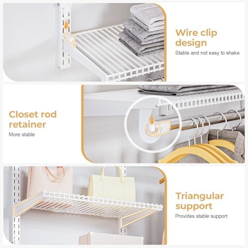 Sturdy Closet Organizer System: 4.4 Ft. Custom Metal Wire Shelving