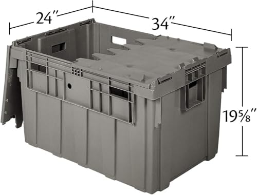Buckhorn Industrial Lidded Plastic Storage Container, Nesting and Stackable P...