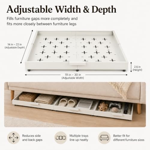 Fokyfok Under Bed Drawers,Under Bed Storage,Under Couch Drawer,1PC