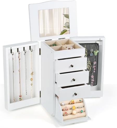 Meangood Jewelry Box Jewelry Organizer, 5-Layer Wooden Jewelry Organizers and...