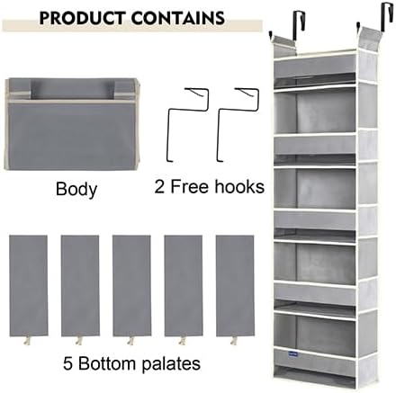 2 Pack Over The Door Hanging Organizer 5-Shelves and 10 Side Pockets, Over The - Image 7