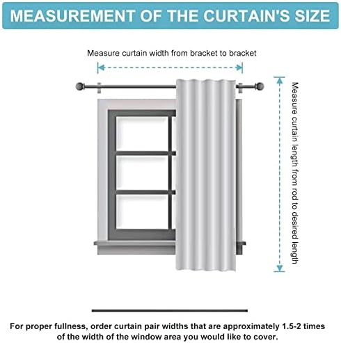 RYB HOME Blackout Kitchen Curtains, Thermal Insulated Back Tabs Window Curtain - Image 8