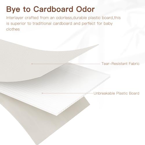 Drawer Organizer Clothes, 10 Pack Dresser Organizer for Baby Clothes, Underwear, Sock- Foldable Closet Organization and Storage Dividers Bins for Nursery, Bedroom (Oatmeal)