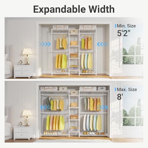 VIPEK X3 Expandable Heavy Duty Clothes Rack Closet Organizer System White