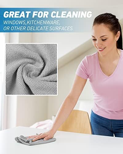 Microfiber Cleaning Cloth Grey-50Pcs 2100 Series Ultra Soft Highly Absorbent - Image 2